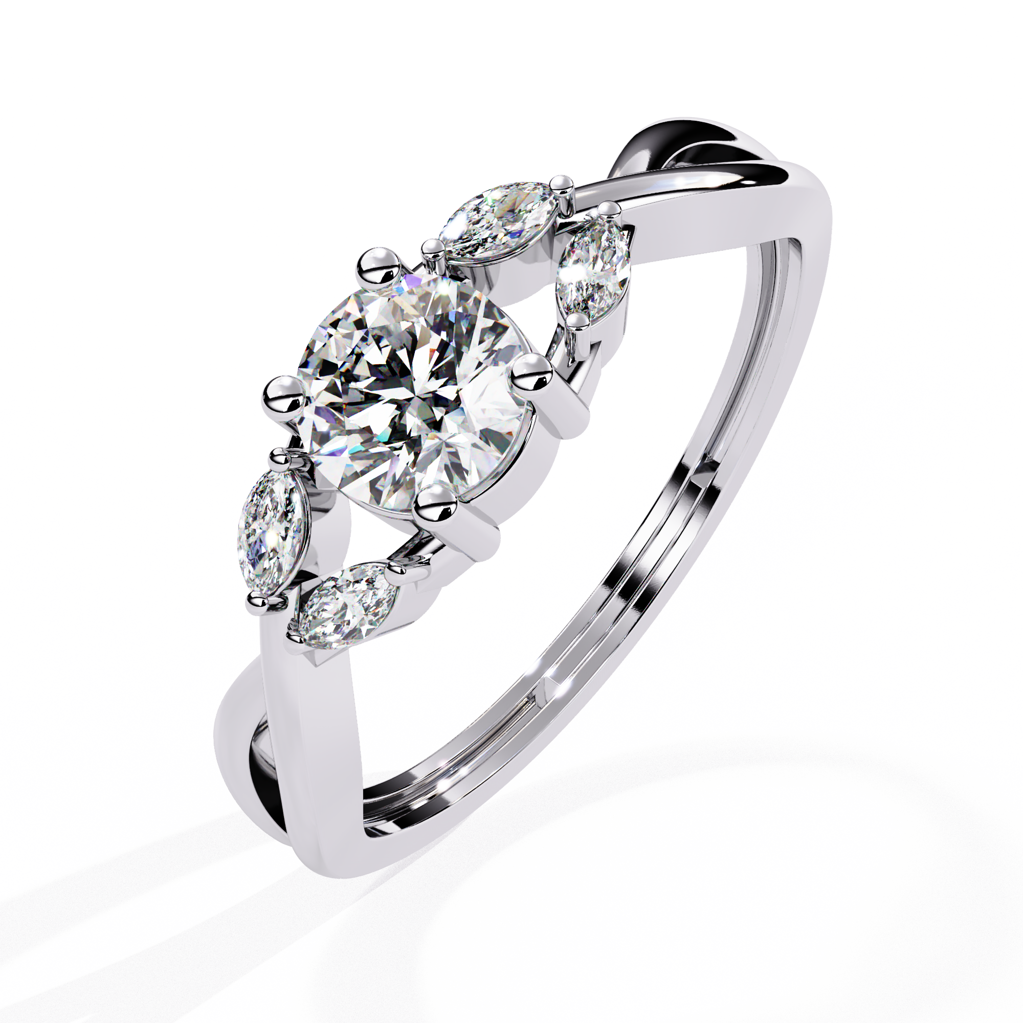 Solitairekart – 0.56 ct Infinity Twist Lab Diamond Ring 14K Yellow Gold